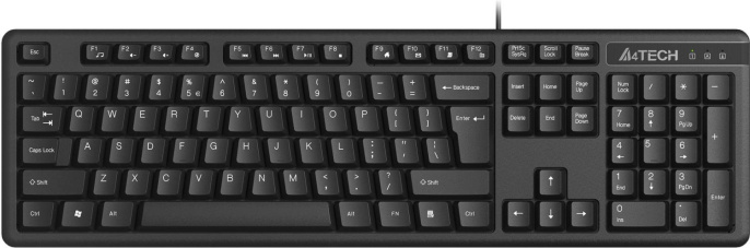 Клавиатура A4TECH KKS-3, USB, мембранная,  черный