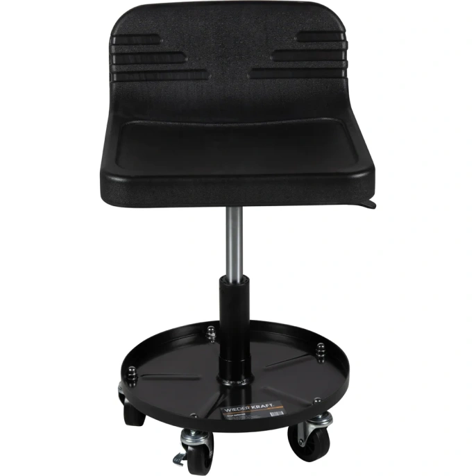 Рабочий стул для автослесаря WIEDERKRAFT с лотком для инструмента, табурет механика, сиденье для детейлера с микролифтом, стул мастерской WDK-86021