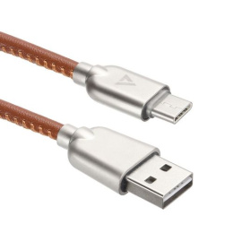 Кабели USB ACD USB кабель ACD-Allure Type-C ; USB-A Кожа, 1м, коричневый ACD-U926-C2N
