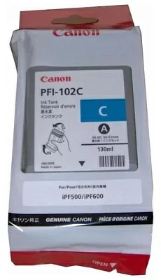 Canon PFI-102C 0896B001 Картридж для Canon imagePROGRAF iPF605, iPF610., iPF650, iPF655, iPF710, iPF750, iPF755, LP17, iPF510, Голубой, 130 мл. (GJ)