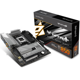 Материнская плата Sapphire B850A NITRO+ WIFI7 B850, AM5, 4*DDR5, 3*PCIEx16, 3*M.2, 2*TypeC, 3*USB3.2Gen2, 2*USB3.2Gen1, 6*USB2.0, 4*SATA3.0, 2.5G, DP, HDMI, ATX, RTL 52123-03-40G