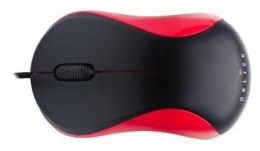 Мышь проводная Oklick 115S, оптическая, USB, 1200dpi, черный и красный [711637]