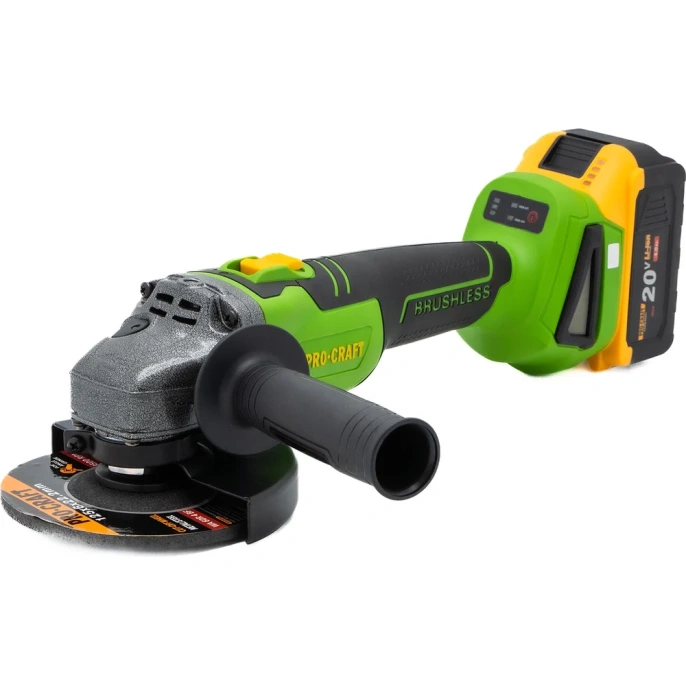 Углошлифовальная машина аккумуляторная PROCRAFT 20В 125 мм (АКБ 4Ач+ЗУ) PWA216