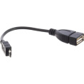 Rexant 18-1182 Кабель USB OTG, шт. micro USB – гн. USB-A, 2,4A, 0,15м, ПВХ, черный