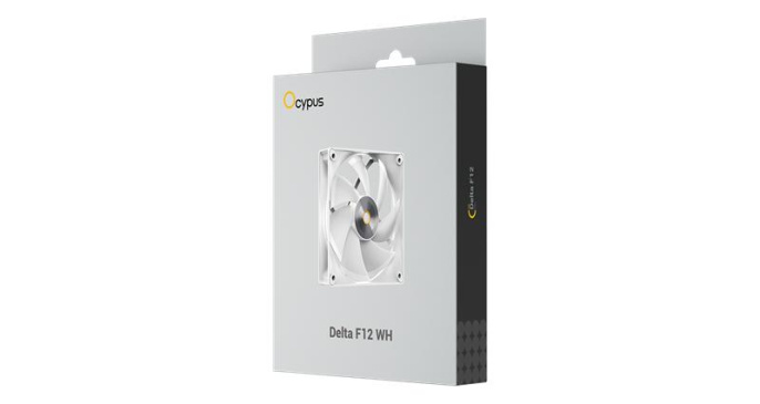 Вентилятор для корпуса Ocypus Delta F12 WH, 120x120x25mm, 4-PIN PWM, 500-2000 RPM, 29 DBA MAX, HYDRO BEARING