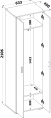 Шкаф для одежды Сокол ШО-350 прямой 633x450x2106мм дуб сонома 00-00016334