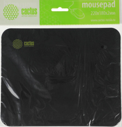 Коврик для мыши Cactus Black черный, ткань, 220х180х2мм [cs-mp-p01xs]