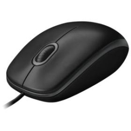 Мышь проводная Logitech B100, оптическая, USB, 1000dpi, черный [910-003357]