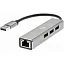 VCOM DH312A Переходник USB 3.0 -- RJ-45 1000Mbps+3 USB3.0, Aluminum Shell, 0.2м VCOM DH312A [4895182246843]