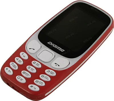 Телефон Digma LINX N331 2G 1033440 Red (DualBand 2.4" 320x240 GSM+BT microSD 0.08Mpx 81г)