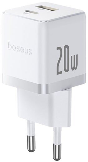 Сетевое зарядное устройство Baseus Palm P10111608213-00 Fast Charger C+U 20W EU Moon White