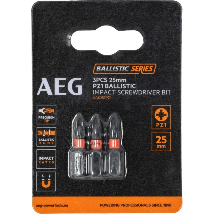 Биты ударные AAK253PZ1 (3 шт; PZ1; 25 мм) AEG 4932479170