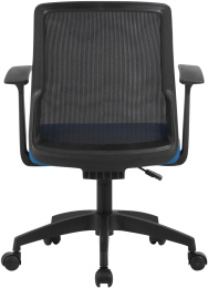 Кресло Cactus CS-MC222-BKBL, сетка/ткань, до 100кг, фиксированные подлокотники,  темно-синий