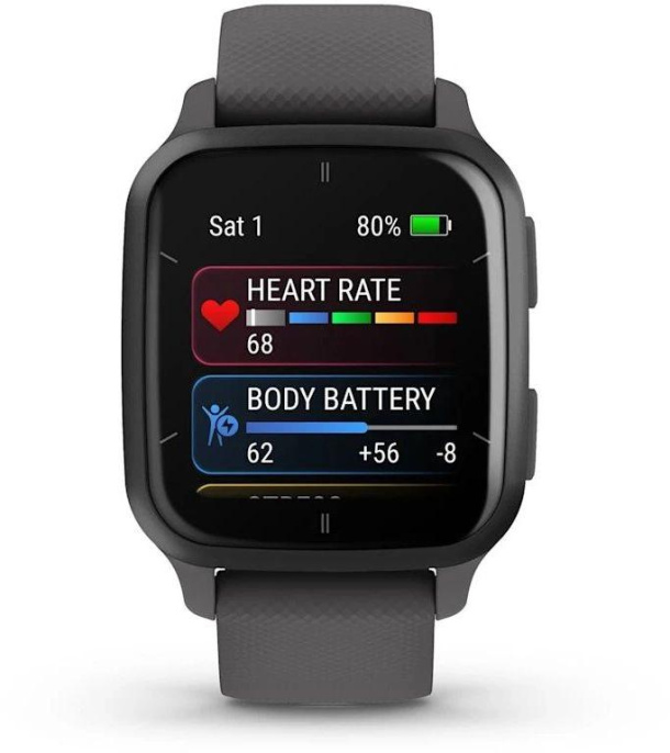 Смарт-часы Garmin Venu Sq 2,  35.9мм,  1.4",  серый/серый [010-02701-10]