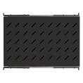 Полка выдвижная 19" ExeGate ECSS-FS1000-B (перфорированная, глубина 650мм, крепление 19" 1U, для напольных шкафов и стоек глубиной 800мм/1000мм, нагрузка до 40кг, цвет черный RAL 9004) EX301148RUS