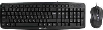 Комплект CANYON CNE-CSET1-RU Black (Кл-ра USB +Мышь 3кн Roll USB)