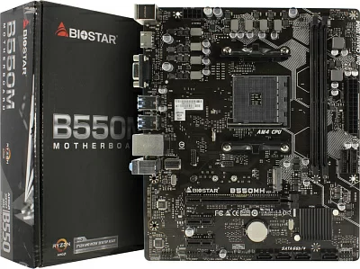 Материнская плата BIOSTAR B550MH 3.0 Ver. 6.1 Soc-AM4 (B550) 2xPCI-Ex16 2xPCI-E 1GbE LAN M.2 2xDDR4 4400MHz+ VGA+HDMI mATXRTL