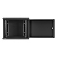 Шкаф телекоммуникационный 19" настенный 9U ExeGate EC-WM-9U.450.M.BLACK (19”, 9U, 600x450x500mm (ШхГхВ), передняя дверь металл, съемные боковые панели, пыле- и влагозащита IP23, черный RAL 9004) EX298619RUS