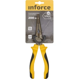 Никелированные длинногубцы Inforce 200мм 06-18-47