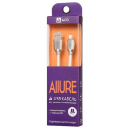 Кабели USB ACD USB кабель ACD-Allure MicroUSB ; USB-A Кожа, 1м, белый ACD-U926-M1W
