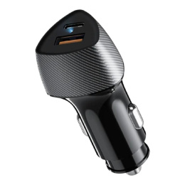 Rexant 16-0241 Автомобильное зарядное устройство c двумя портами USB-A QC 3.0 + USB-C PD со световой индикацией, 20Вт, черное