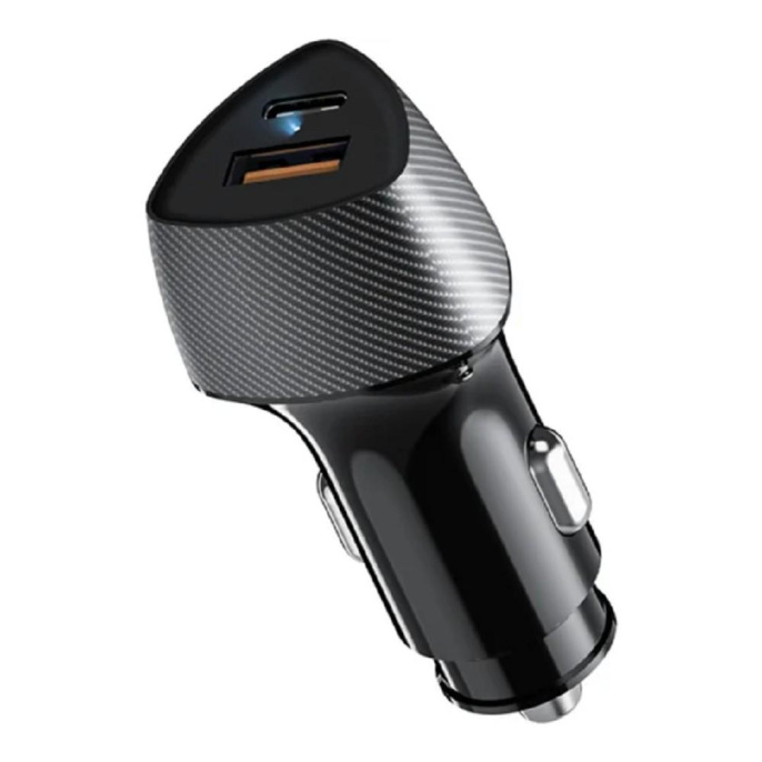 Rexant 16-0241 Автомобильное зарядное устройство c двумя портами USB-A QC 3.0 + USB-C PD со световой индикацией, 20Вт, черное
