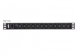 ATEN PE0112G-AT-G Устройство распределения питания, без управления, 10A, 2.30kW, 12 портов, 1 банк, без IP доступа, ввод IEC320 C20, 12*C13;без шнуров