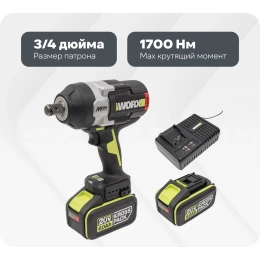 Аккумуляторный ударный гайковерт WORX Professional WU273.2