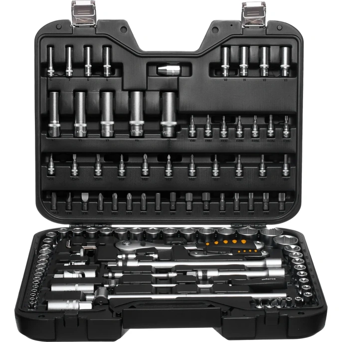 Набор инструментов Inforce 108 предметов 1/2", 1/4", Сталь Cr-V, Профессиональный, 06-07-12