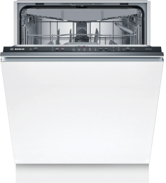 Посудомоечная машина Bosch SMV25EX02E (встраиваемая, загрузка на 13 комплектов посуды, электронное управление, 5 программ, 59.8x55x81.5 см, черный цвет, сушка: с теплообменником, индикация на полу: луч)