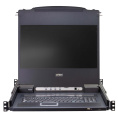8-портовый KVM-переключатель с ЖК-дисплеем Slideaway/ATEN/ 17.3" 8-Port PS/2-USB VGA Single Rail LCD KVM Switch (CL5708MW)