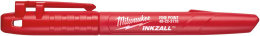 Маркер Milwaukee Inkzall Красный 48223170 тонкий, для стройплощадки, для работы по бетону, дереву, металлу, фанере, пластику, можно использовать на влажных, замасленных, пыльных, ржавых, засоренных поверхностях