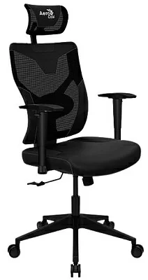 Кресло для геймера Aerocool GUARDIAN Smoky Black (150кг, эргономичное, сетчатый материал, 2D подлокотник)