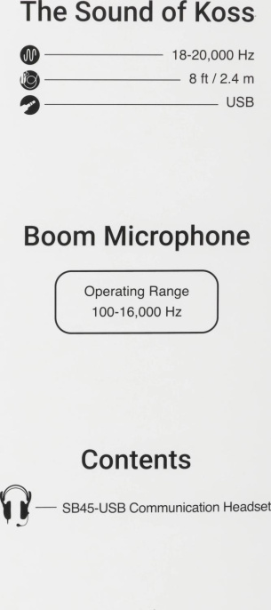 Гарнитура Koss SB45-USB,  для компьютера, мониторные,  проводные, черный  / серебристый [15116464]