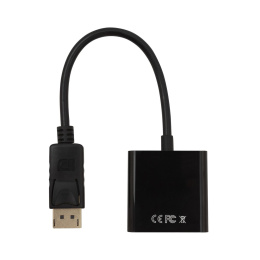 Bion Переходник с кабелем DisplayPort - VGA, 20M/15F, 0.15 м, позолоченные контакты, черный [BXP-A-DPM-VGAF-015]