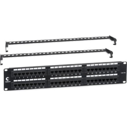 Cabeus PL-48-Cat.6a-Dual IDC Патч-панель 19" (2U), 48 портов RJ-45, категория 6a, Dual IDC, с задним кабельным организатором