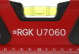 Уровень RGK U7060 пузырьковый 3глаз. магнит. красный