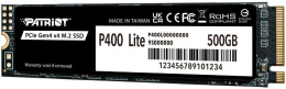 Накопитель SSD Patriot P400 Lite 500GB P400LP500GM28H M.2, PCI Express 4.0 x4, скорость чтения/записи: 3500/2400MB/s