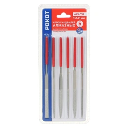 Набор алмазных надфилей 6шт РОКОТ размер 3x140мм, блистер 645-034