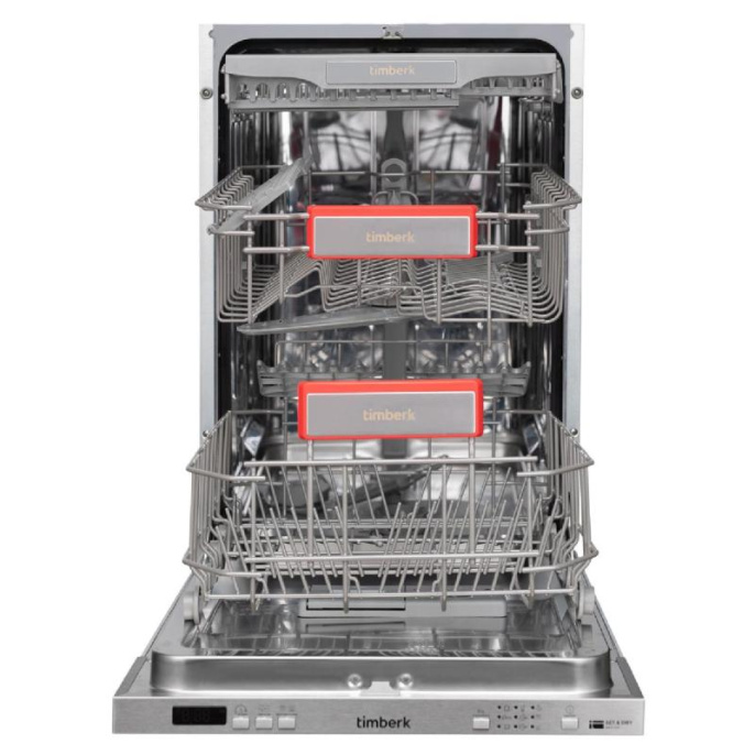 Посудомоечная машина Timberk Set&Dry T-DW45BI103,  узкая, напольная, 59.4см, загрузка 11 комплектов, серебристая