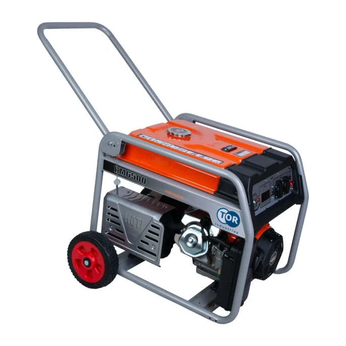 Бензиновый генератор TOR KM6500H 5,0кВт 220В 27л с электростартером и колесами 1018117