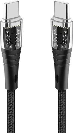 Кабель зарядный и дата TTEC ExtremeCable Ekstra Durable Transparent USB-C-USB-C 60W PD/QC Fast Charging&Data Cable. Длина: 120 см. Цвет: черный (2DK58S)