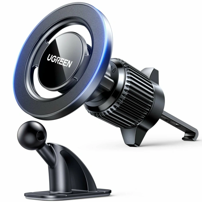 Автомобильный держатель для телефона UGREEN LP986 85397 Universal 2-in-1 Magsafe Car Phone Mount for Air Vent & Dashboard Set - Black