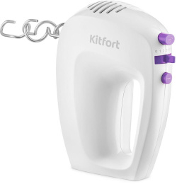 Миксер KitFort КТ-3071-1, ручной, белый и фиолетовый