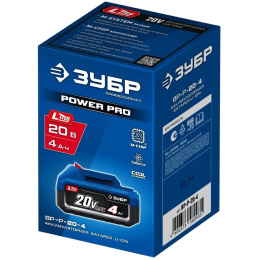 Батарея аккумуляторная Зубр Power PRO, 20В, 4Ач, Li-Ion [bp-p-20-4]