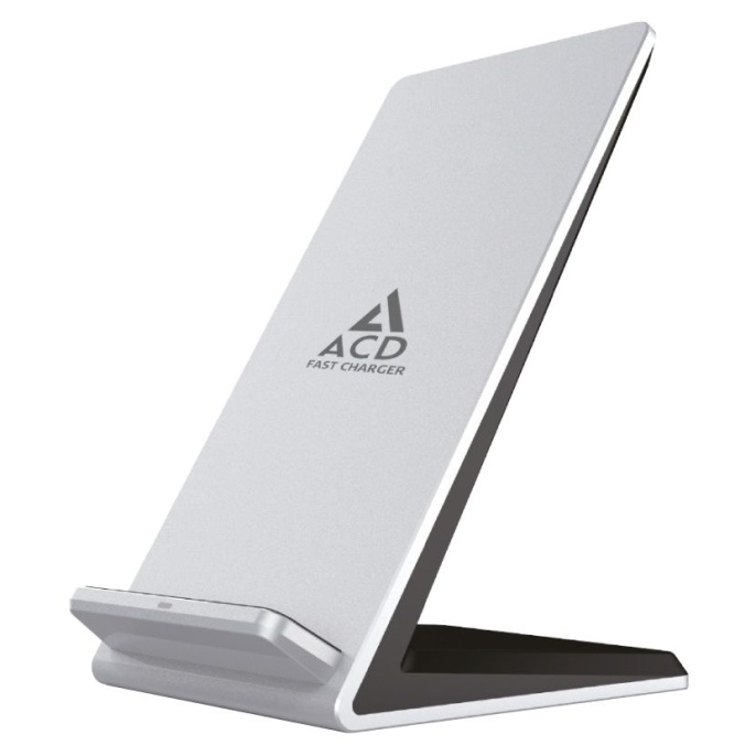 Зарядное устройство ACD БЗУ ACD-W102S-F1S 10Вт, беспроводная Qi, 2-катушки с QC, 5В/2А ; 9В/1,8А RTL