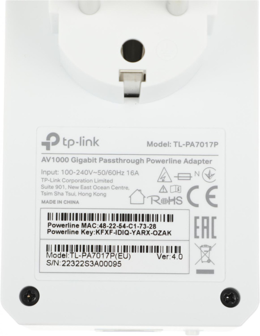Сетевой адаптер HomePlug AV TP-Link TL-PA7017P KIT AV1000 Gigabit Ethernet упак.:2шт