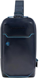 Рюкзак слинг мужской Piquadro Blue Square CA6898B2/BLU2 темно-синий натур.кожа
