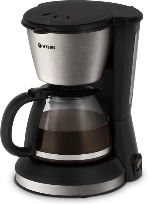 Кофеварка Vitek VT-1506 BK,  капельная,  черный  / серебристый