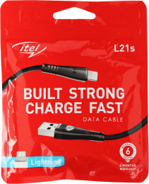 Кабель Itel L21s ICD-L21s USB m -Lightning m 1м черный упак.:1шт